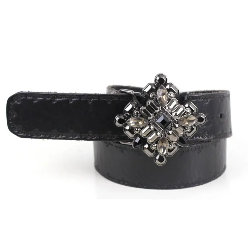 Fossil BLACK GENUINE LEATHER 1 3/8